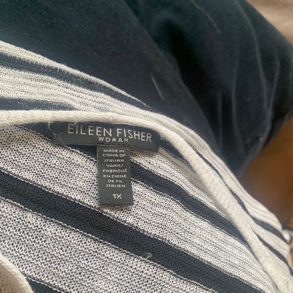Eileen Fisher Linen Striped Top 1X - Picture 4 of 4